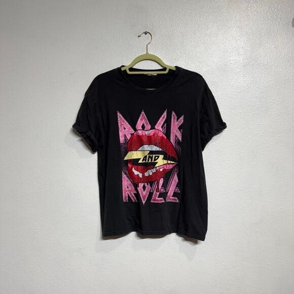 Refined Canvas Black Rock And Roll Tee Sz S - Picture 2 of 11